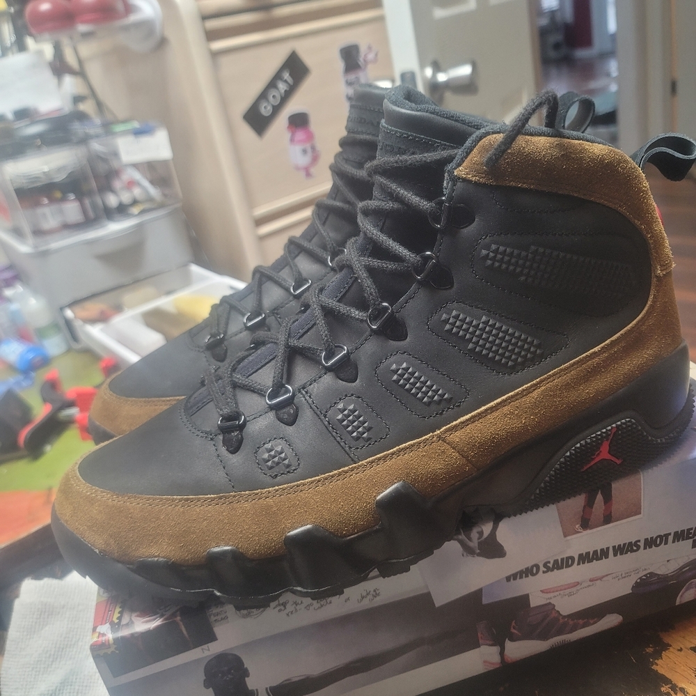 Air jordan 9 retro boot NRG "Olive" mens size 13 - Picture 1 of 8